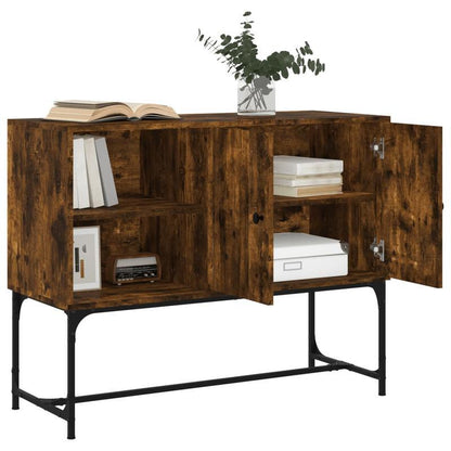 Sideboard 100x40x79.5cm bewerkt wood gerookt oakkleurig Removable storage practical