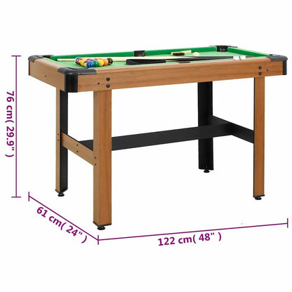 Biljarttafel – Speeltafel – Pooltafel – Spelbord – Houten Tafel – Compact Formaat 122x61x76 cm – Duurzaam Hout – Warme Bruine Kleur