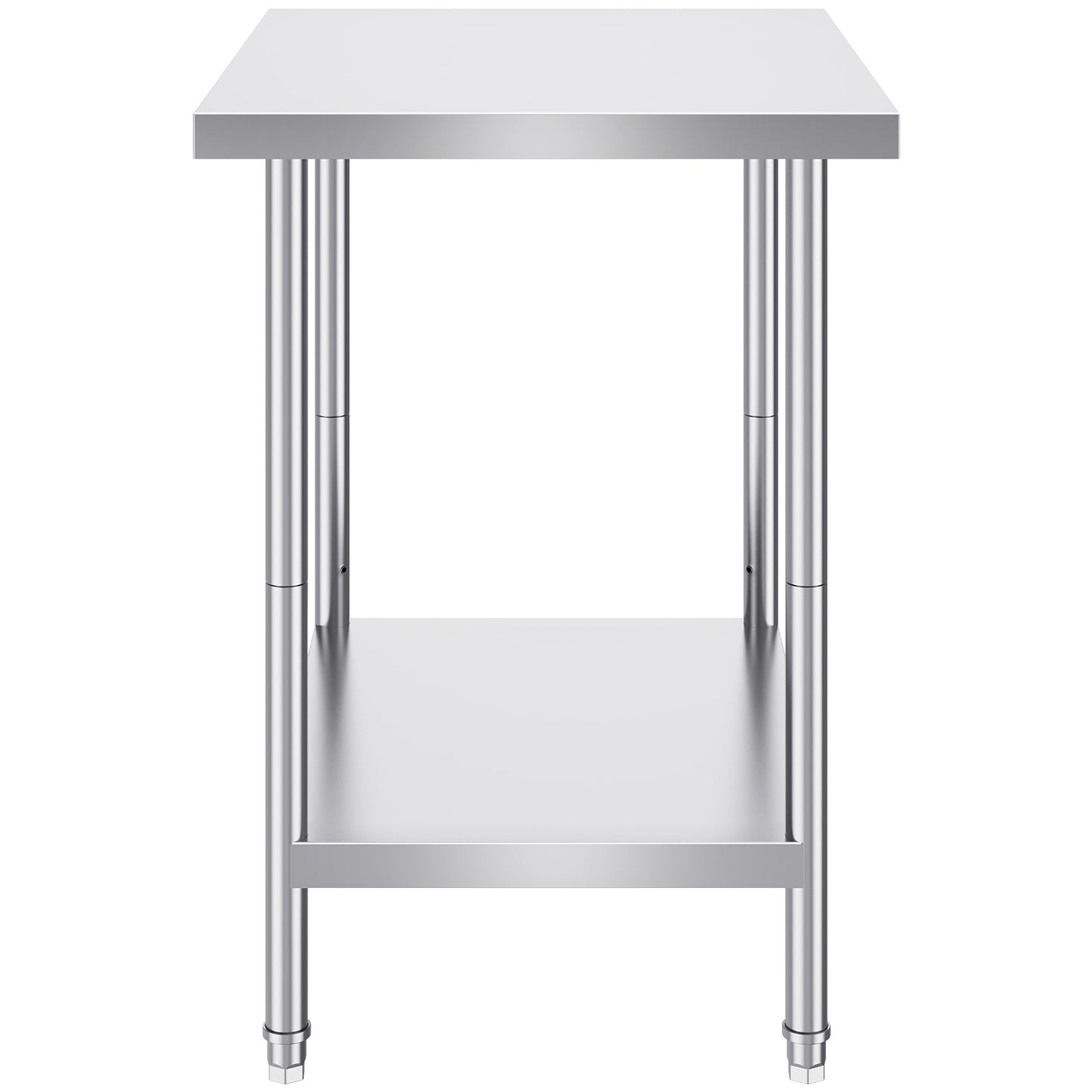Werkbank – Werktafel – Werkblad – Werkstation – RVS – 201 Roestvrij Staal – 61x76x86 cm – Verstelbare Legplanken