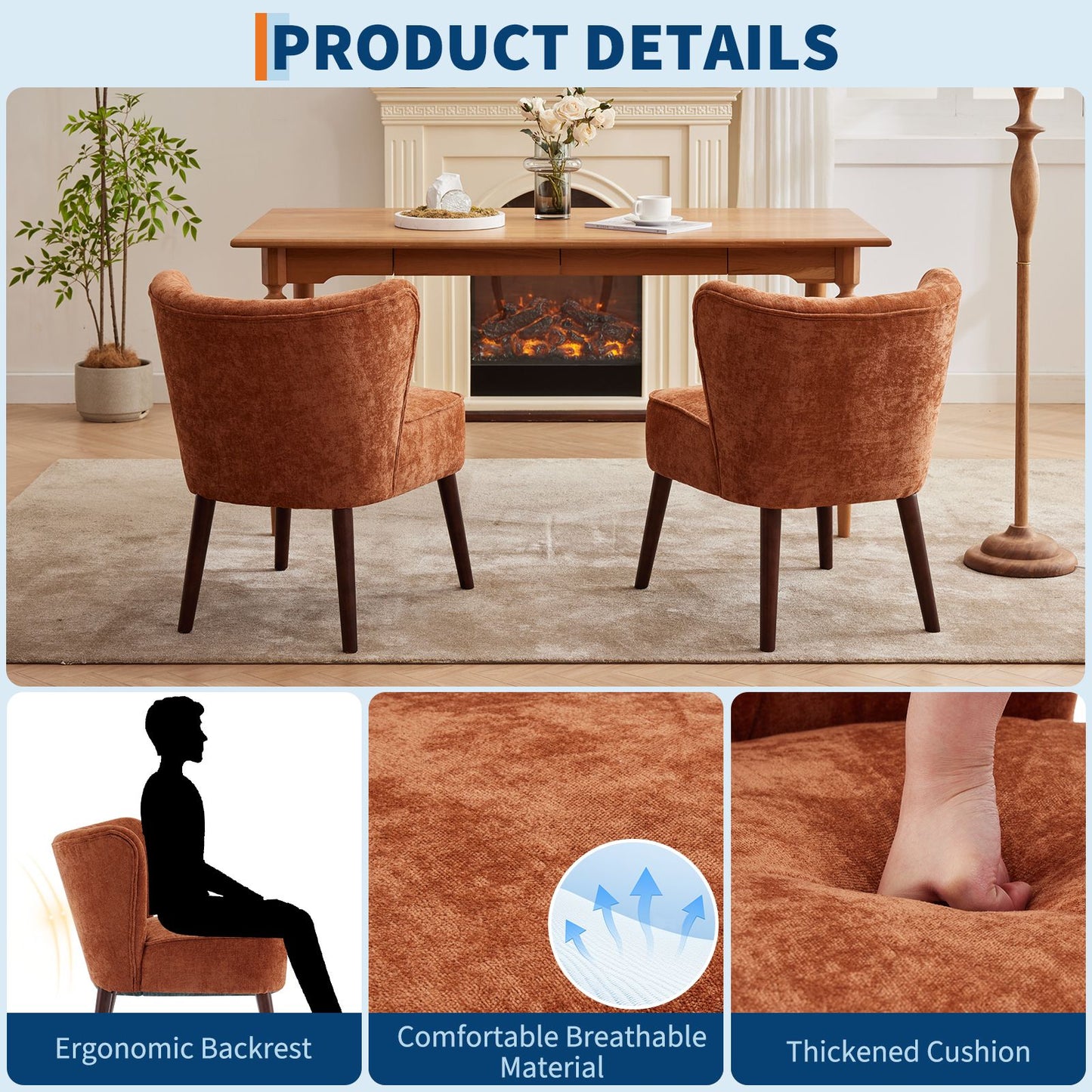 Brown Velvet Accent Chair in Mid-Century Modern Style, Featuring a Wingback Design, Button-Tufted Upholstery, Plush Thick Cushion, And Durable Wooden Legs, Ideal for Your Living Room, Bedroom, Guest Room, Or Home Office.