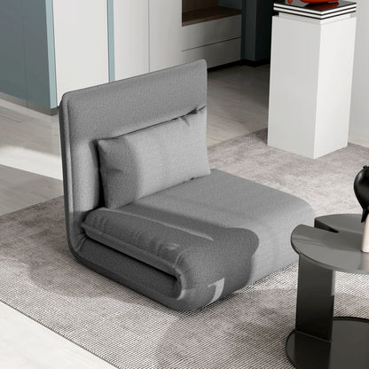 Bedbank – Slaapbank – Slaapstoel – Zitbank – VloersoFa – 3-in-1 Multifunctioneel – Verstelbare Rugleuning – Belastbaar Tot 150 Kg – Donkergrijs