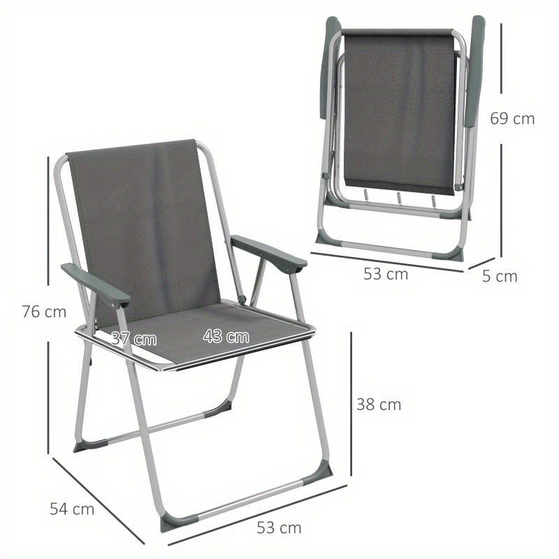 Opvouwbare Tuinstoelen – Klapstoelen – Campingstoelen – Balkontoelen – Lichtgewicht Stalen Frame – Ademend Oxford-Materiaal