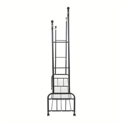 Kledingrek – Kledingstandaard – Garderoberek – Kapstok – Opbergrek – Metaal – Verstelbaar – Met Wieltjes En Remmen – 150x45x170 cm