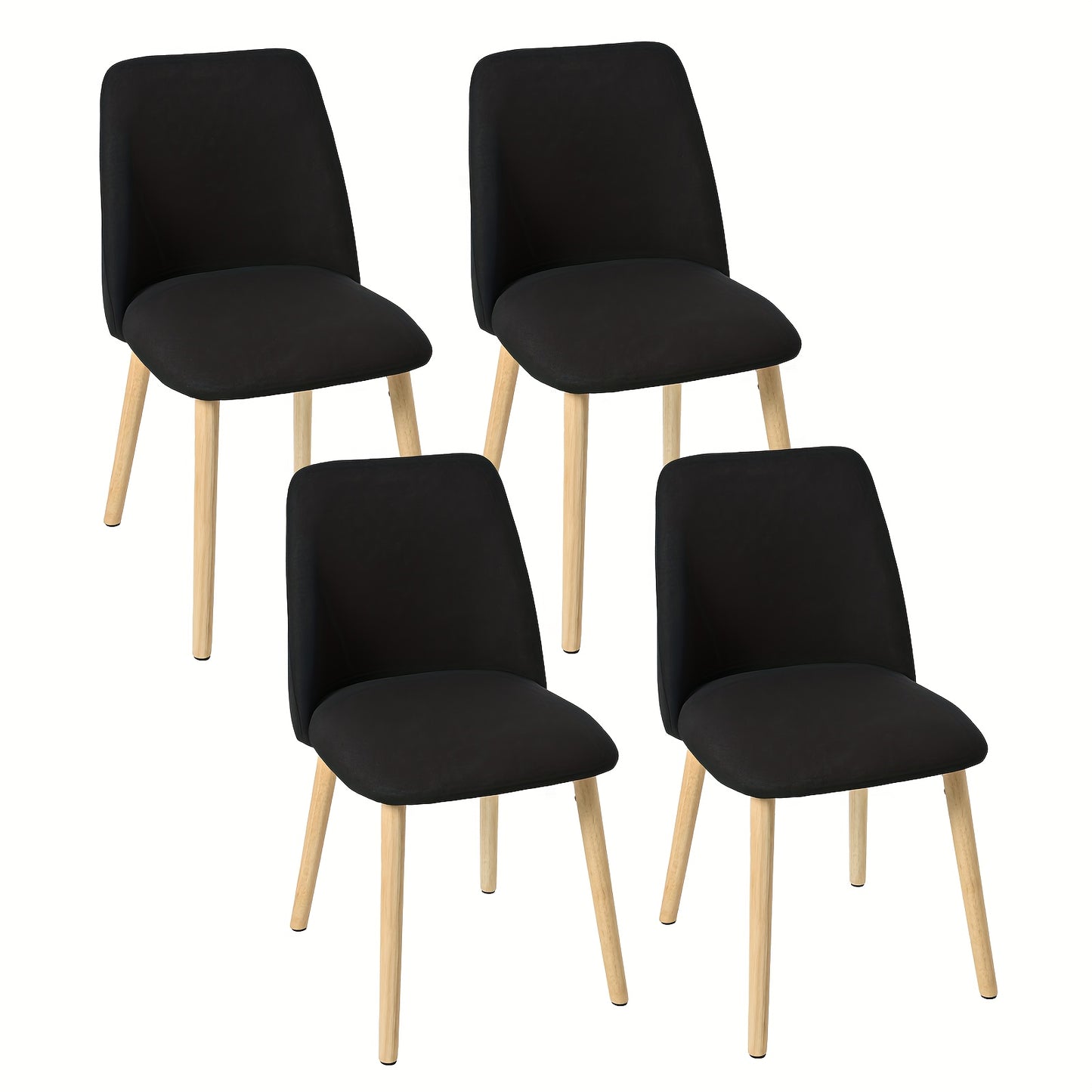 Eetkamerstoel – Stoel Voor Eetkamer – Keukenstoel – Dinning Chair – Modern Dining Chair – Licht Beige Stoffen Zitting – Massief Houten Poten – Ergonomisch Ontwerp – Comfortabel Zitvlak