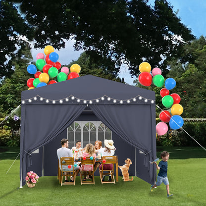Partytent – Feesttent – Paviljoen – Tent – Overkapping – 3 x 9 Meter Antraciet – 27 m² Beschutte Ruimte – Waterafstotend PE Materiaal