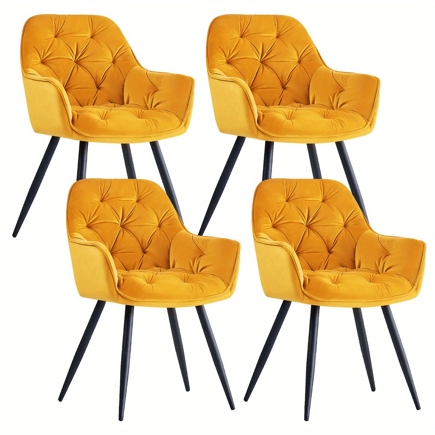 JYMTOM Velvet Dining Chairs with Padded Seat and Backrest Sturdy Metal Legs and Armrests Comfortable Accent Chair for Dining Room Living Room or Lounge, Home Decor Furniture, Lounge Seating, Velvet Upholstery, Elegant Design,