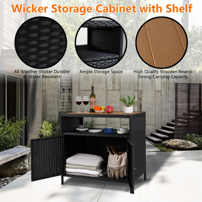Opbergkast Buiten – Buitenopberger – Tuinkast – Tuinopslag – Terrasopberger – Rattan & Metalen Frame – Weerbestendig & Ruim