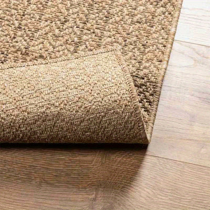 Mat Jute Look – Vloerkleed – Tapijt – Vloermat – Vloerbedekking – Extra Groot 160x230 cm – Weerbestendig & Handgemaakt – Naturel Bruin