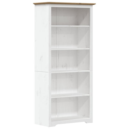 Boekenkast – Boekenkasten – Boekenplank – Opbergkast – Wandkast – Massief Hout – 5 Ruime Planken – Wit Gelakt – Compact Design