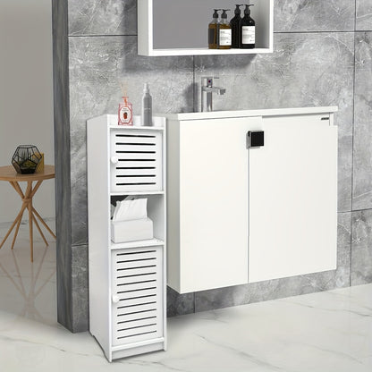 Medicine Cabinets, Narrow Bathroom Cabinet (22x20x75cm) - Multi-Door Storage for TP, Medicine & Cosmetics