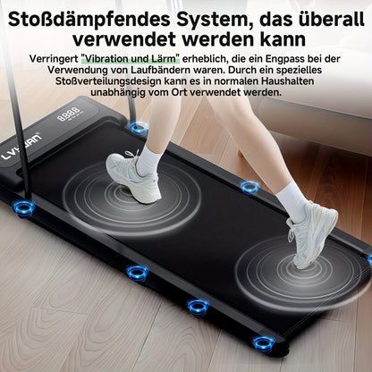 3-in-1 Under Desk Treadmill with 15% Incline, Folding Treadmill for Home, Walking Pad Treadmill, 0.6HP (2-8KM/H), 100kg Capacity, Without Battery,  Walking Exercise, Sleek Fitness Equipment, Spacesaving Design, Low Incline Tr