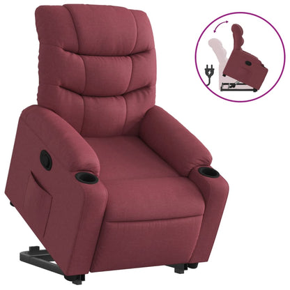 Sta op stoel – Relaxfauteuil – Elektrische stoel – Verstelbare fauteuil – Ergonomische stoel – Elektrische opsta-functie – Wijnrode stof