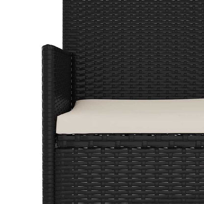 Tuinbank 2-Zits – Buitenbank – Balkonbank – Zithoek – Loungebank – Hoogwaardig Resin Wicker – Weerbestendige Kussens Zwart