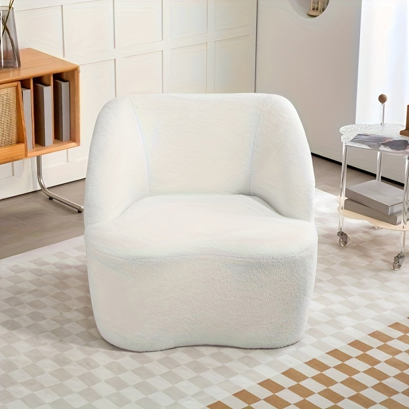 Eenpersoonsbank – Eenpersoonsbankje – Fauteuil – Loungechair – Zitshoek – Wit – Compact Formaat – Comfortabele Katoenen Kussens