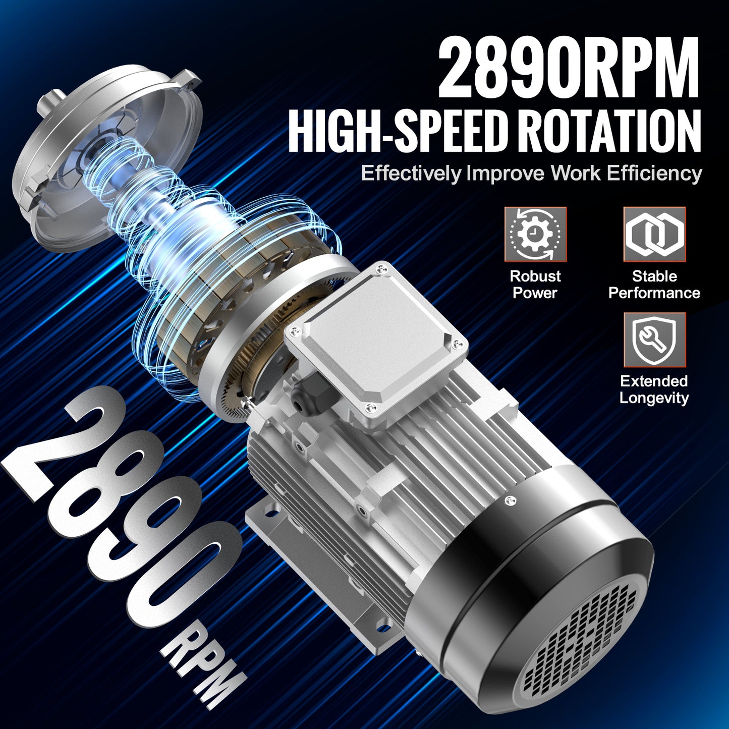 Elektromotor – Elektrische Motor – Driefasige Motor – Compressor Motor – 2,2 kW Vermogen – 2890 RPM Snelheid