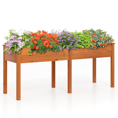 Plantenbak – Bloembak – Moestuinbak – Tuinbak – Kweekbak – Verhoogde Houten Bak 184x58x77 cm – Duurzaam Vurenhout Met Drainage