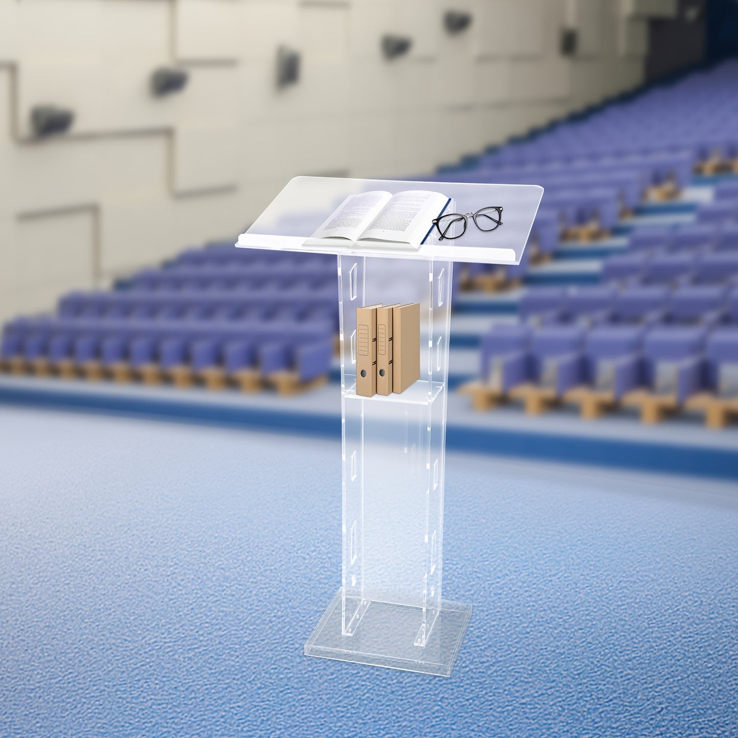 Spreekgestoelte – Lessenaar – Presentatiemeubel – Podium – Katheder – Transparant Acryl – Breukbestendig & Stevige Basis