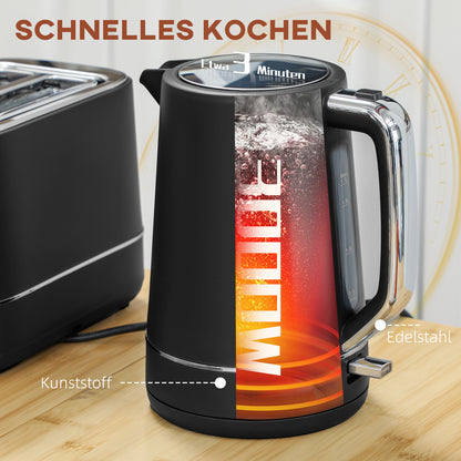 Waterkoker – Waterkoker Set – Broodrooster – Elektrische Waterkoker – Ontbijtset – 1,7 Liter Inhoud – 6 Bruiningsniveaus