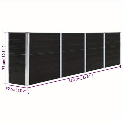 Extra Large Raised Garden Bed – Bloembak – Plantenbak – Tuinbak – Plantenbakje – Gecoate Gegalvaniseerde Stalen Constructie – Weerbestendig Anthraciet