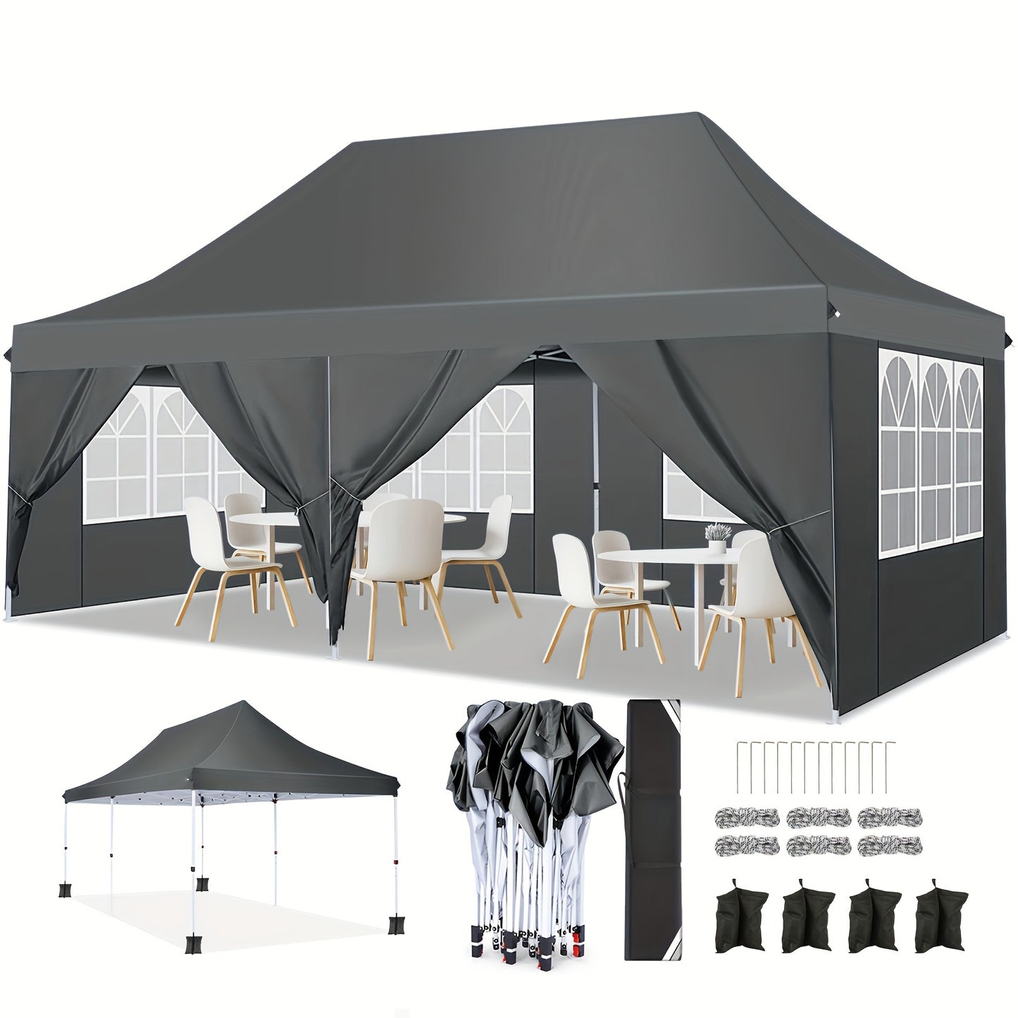 Pop-Up Tent – Partytent – Tuinkamer – Beschermtent – Evenemententent – 3x6 Meter – Pop-Up Ontwerp