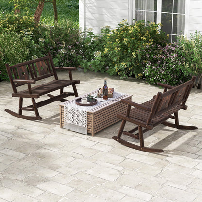 Tuinbank – Schommelbank – Buitenbank – Houten Bank – Terrasbank – Weerbestendig – Draagvermogen 320 kg – Afmetingen 111x85x89 cm – Rustic Brown