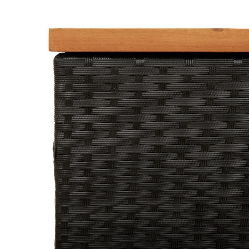 Tuinkist – Opbergbox – Tuinopbergbox – Kussenbox – Tuinbox – Geweven Poly Rattan & Acaciahout – Weerbestendig Ontwerp – Ruime Afmetingen 110x50x54 cm