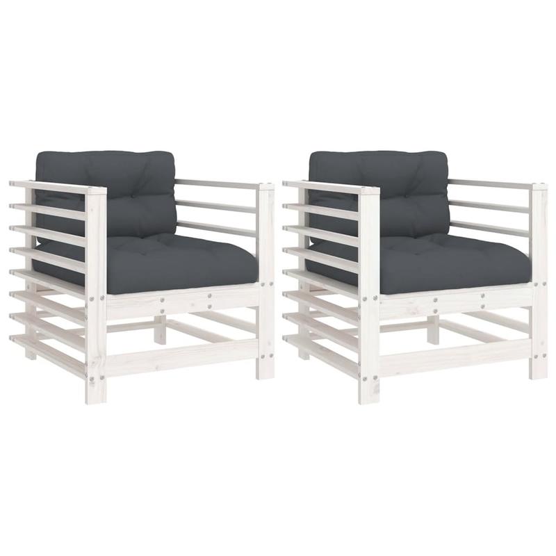 Tuinstoelen – Tuinstoel Set – Buitenstoel – Houten Stoel – Terrasstoel – Massief Grenenhout – Inclusief Comfortabele Kussens