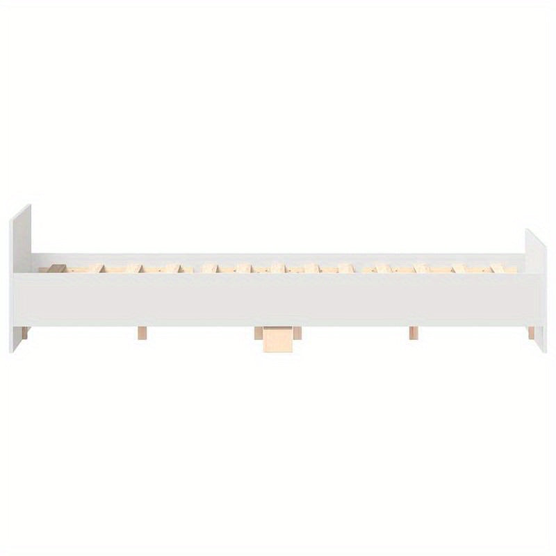 White bed frame with headboard and footboard 135x190cm Practical, removable, suitable for all seasons, Removable Bed Cover, Bedroom Furniture, Minimalist Style, Modern Bed Frame, Wooden Frame, Durable Construction, Versatile