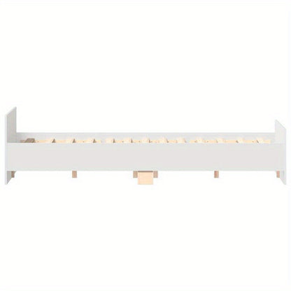 White bed frame with headboard and footboard 135x190cm Practical, removable, suitable for all seasons, Removable Bed Cover, Bedroom Furniture, Minimalist Style, Modern Bed Frame, Wooden Frame, Durable Construction, Versatile