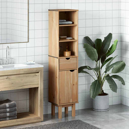 Badkamerkast – Kolomkast – Opbergkast – Wastafelonderkast – Badkamermeubel – Massief Dennehout – Compact 35x30x159 cm