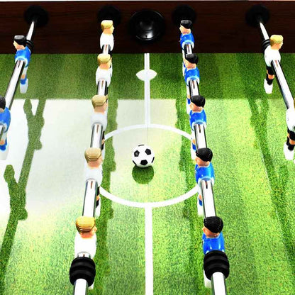 tafelvoetbaltafel – voetbaltafel – tafelvoetbalspel – kickertafel – speltafel – stevig staalframe – groot speelveld 140x74,5x87,5 cm – bruin zwart grijs
