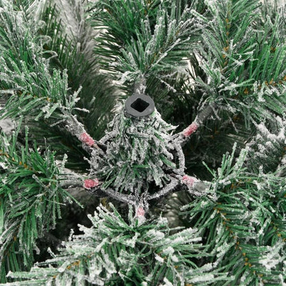 240cm Large Hinged Artificial Christmas Tree with Flocked Snow-Covered Branches - Heavy Base & Sturdy Stand, Easy Assembly, No Needed, Realistic Winter Wonderland Look for Home, Office, Hotel Lobby & Commercial Floor Decorati