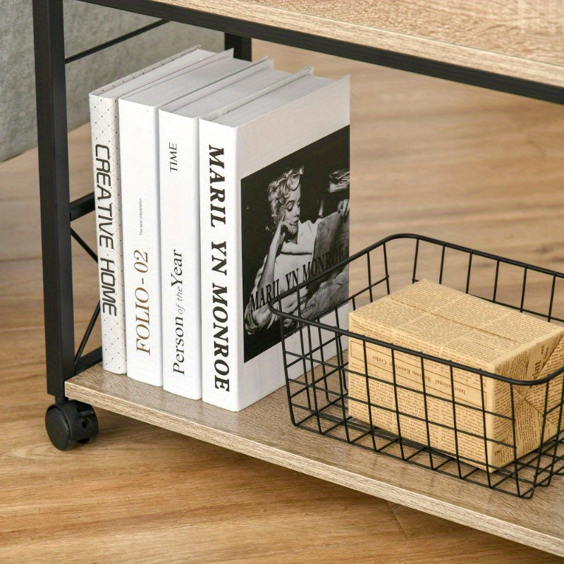 Rijdende Bijzettafel – Mobiele Tafel – Opbergtafel – Serveerwagen – Compacte Bijzetter – Met Lade – Stevig En Duurzaam – 60x30x65 cm