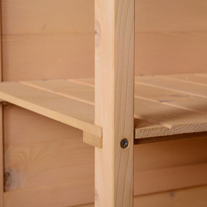 Tuinhuisje – Tuinschuur – Berging – Buitenberging – Schuur – Robuust Houten Tuinhuisje Met Slot – Compact 75x56x115 cm Met Ventilatie En Twee Legplanken