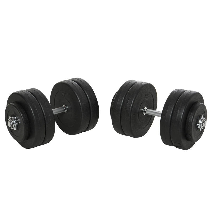 Verstelbare Dumbbell Set – Gewicht Dumbbells – Halterset – Home Gym Gewichten – Crosstraining Gewichten – 2 x 25 kg – Plastic Coating & Vloerbescherming