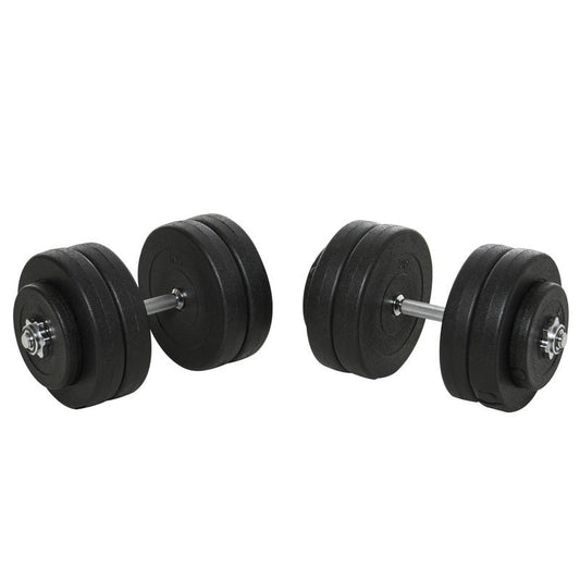 Verstelbare Dumbbell Set – Gewicht Dumbbells – Halterset – Home Gym Gewichten – Crosstraining Gewichten – 2 x 25 kg – Plastic Coating & Vloerbescherming