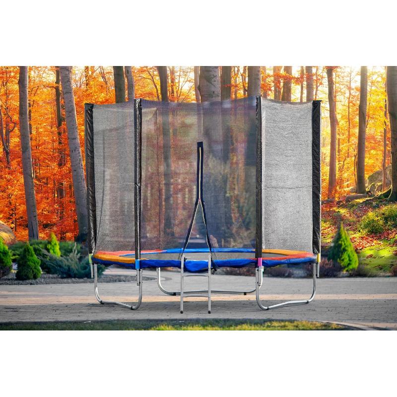 Trampoline – Tuintrampoline – Springkussen – Springmat – Buitenspeelgoed – 252 cm Diameter – Veilig Veiligheidsnet Met Ladder