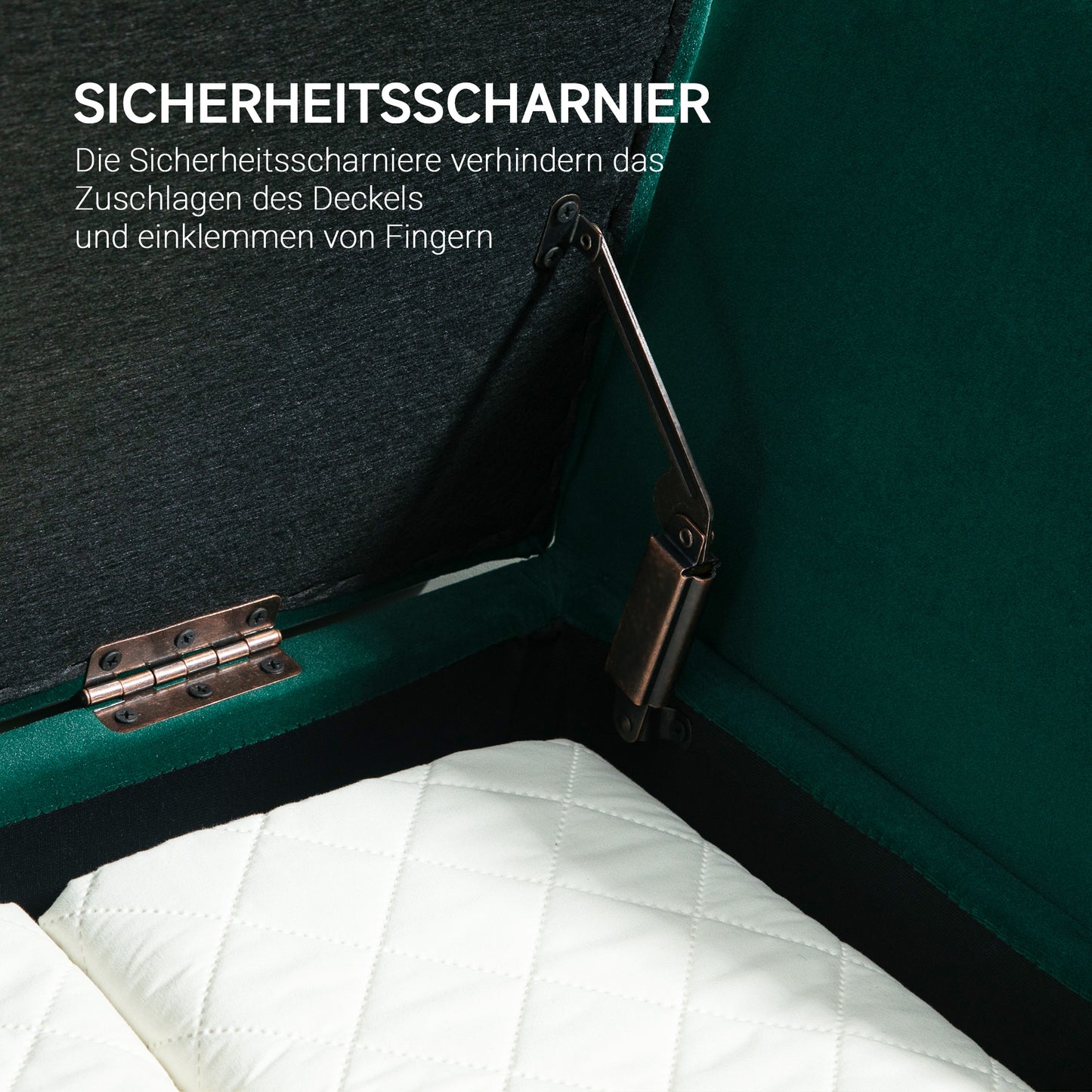 Sofa Bench – Schoenenbank – Opbergbank – Halbank – Zitbank – Met Opbergruimte – Fluweelachtig Polyester – Stevige Rubberhouten Poten – 107 x 42 x 65 cm – Diepgroen