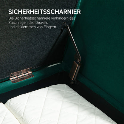 Sofa Bench – Schoenenbank – Opbergbank – Halbank – Zitbank – Met Opbergruimte – Fluweelachtig Polyester – Stevige Rubberhouten Poten – 107 x 42 x 65 cm – Diepgroen