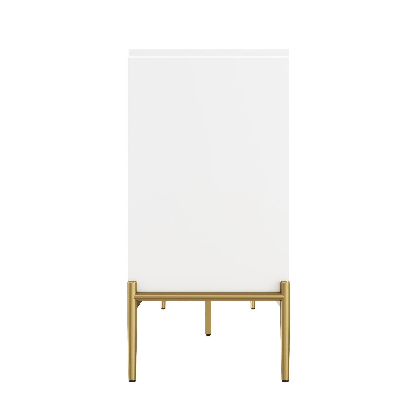 Sideboard – Opbergkast – Dressoir – Buffetkast – Woonkamerkast – Wit Modern Design – 4 Deuren Met Verstelbare Legplanken – Gouden Metalen Poten – 162x40x80 cm