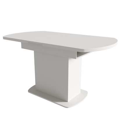 Retractable Oval Dining Table, L110/130*W70*H75Cm, Dining Table with Storage, Coffee-Living Table, Modern Minimalist Dining Table, Space-Saving Multifunctional Dining Table, White+Silvery Handle