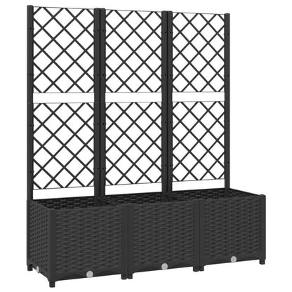 Zwarte Plantenbak Tuin – Plantenbakje – Bloempot – Plantenkas – Plantenhouder – Met Klimrek – Weerbestendig Duurzaam Kunststof – 30,48 x 20,32 x 10,16 cm