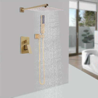 Regendouche Set – Douche Set – Handdouche – Badkamer Douche – Douchekop Set – Geborsteld Goud – Hoogwaardig Messing – 2 Functies Met Draaibaar Bolgewricht