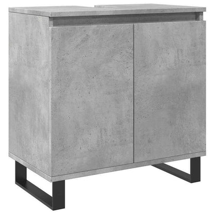 Badkamermeubel – Badmeubelset – Wastafelmeubel – Badkamerkast – Onderbouwkast – Betonlook Grijs – Duurzaam Hout – 3-delige Set