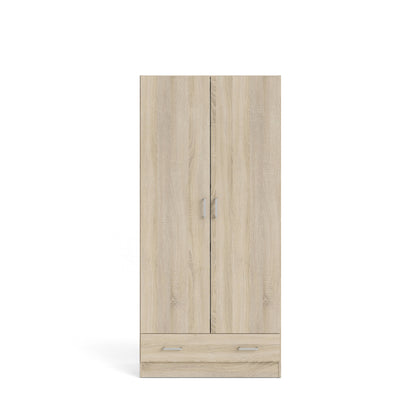 2-Deurs Kledingkast – Garderobekast – Linnenkast – Opbergkast – Slaapkamerkast – Quercia – Compact Formaat 79x36x170 cm – Melamine Houtlook
