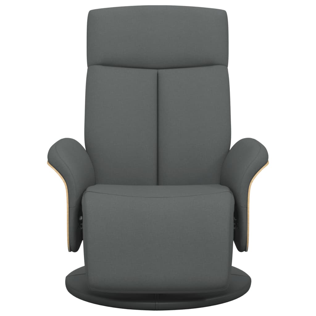 Fauteuil – Relaxfauteuil – Verstelbare Stoel – Zithoekstoel – Donkergrijze Fauteuil – Traploos Verstelbare Rugleuning – 360° Draaibaar