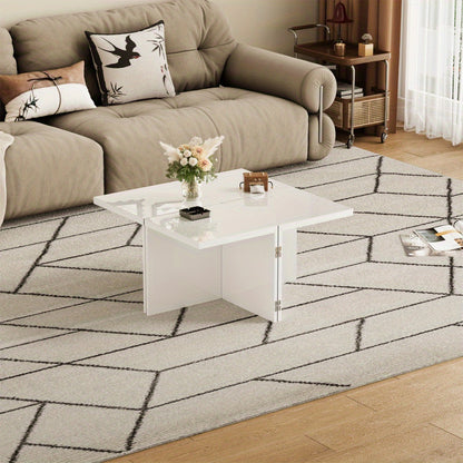 Coffee table, DIY coffee table, High-gloss table top, Free combination, The collection consists of four small tables with dimensions of 81 x 81 x 40cm to satisfy your DIY pleasure and enhance your life!
