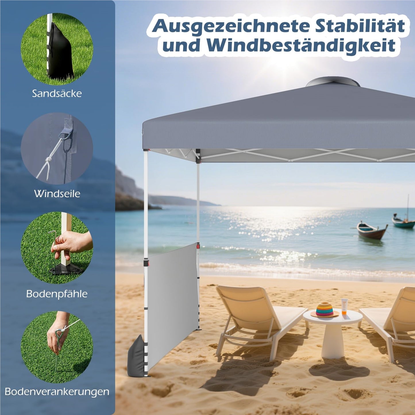 Partytent – Paviljoen – Tuintent – Feesttent – Opvouwbare Tent – 3x3 Meter – Waterdicht Oxford Stof – Inclusief Zijwanden & Haringen