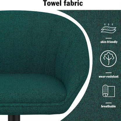 Bar Krukken Set – Barkrukken – Barstoelen – Keukenstoelen – Hoge Stoelen – Verstelbare Hoogte – Stoffen Zitting – Groen – Met Draaifunctie – Met Metalen Frame