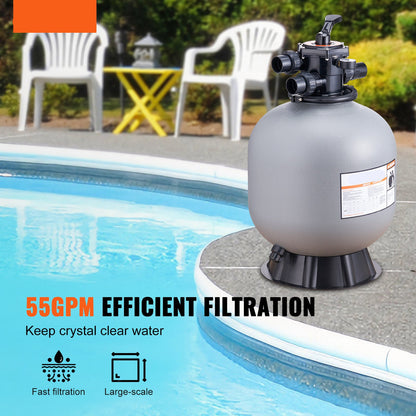 Zandfilter Voor Zwembaden – Zwembadfilter – Filterpomp – Zwembadreiniging – Waterzuivering – 55 Gallon Per Minuut – Weerbestendig Kunststof - QUORE